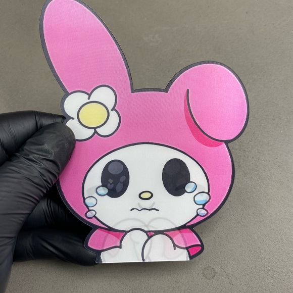 Sanrio My Melody Hello Kitty 3D Lenticular Motion Car Sticker Decal Peeker - Picture 1 of 4